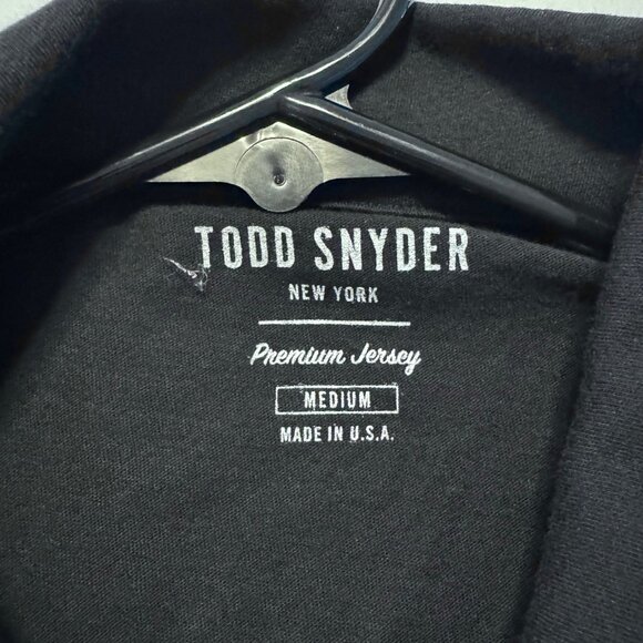 Todd Snyder Men's Medium Made in L.A. Montauk Tipped Full Placket Polo in Black - Picture 6 of 6